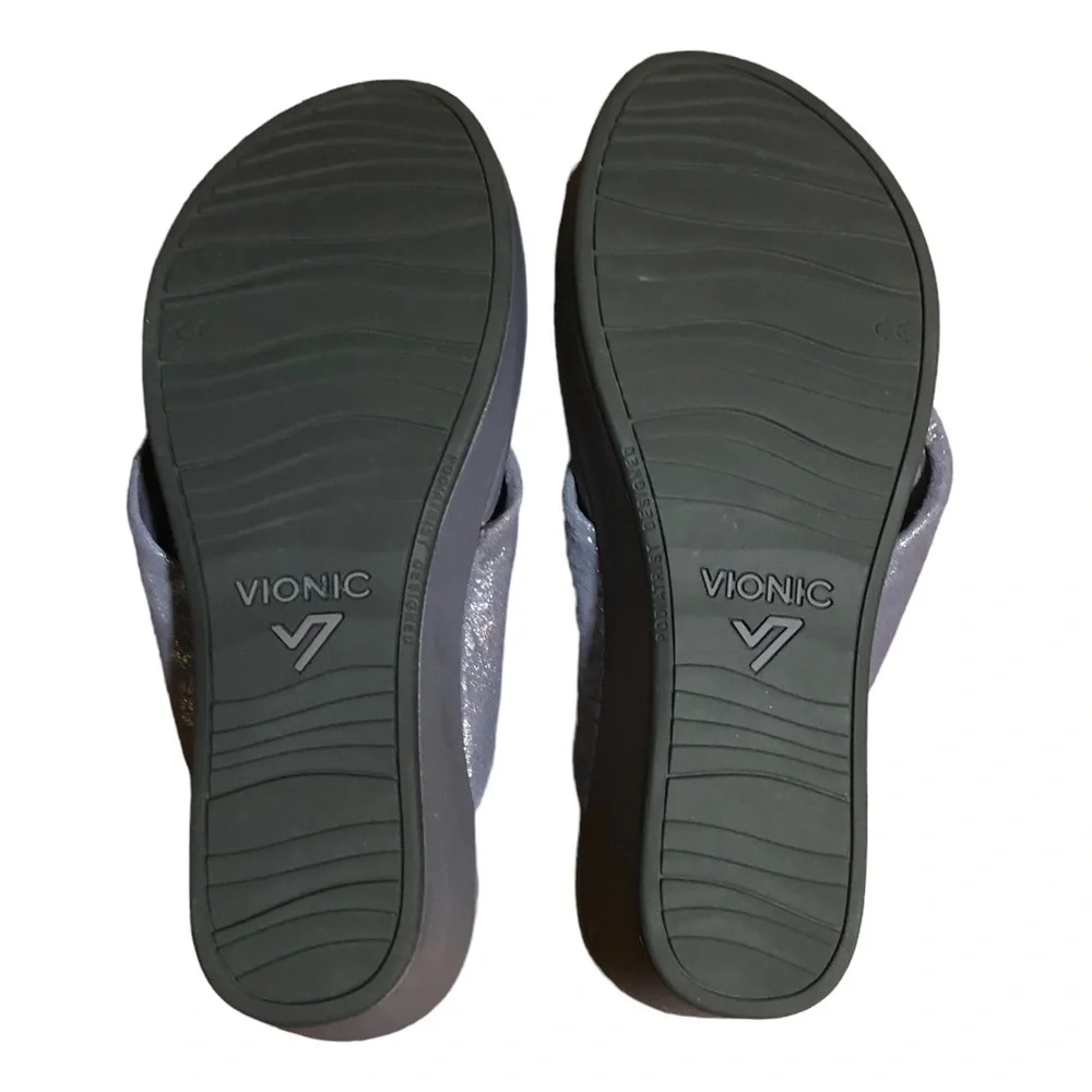 VIONIC Lilac Purple Arabella Wedge Thong Sandal